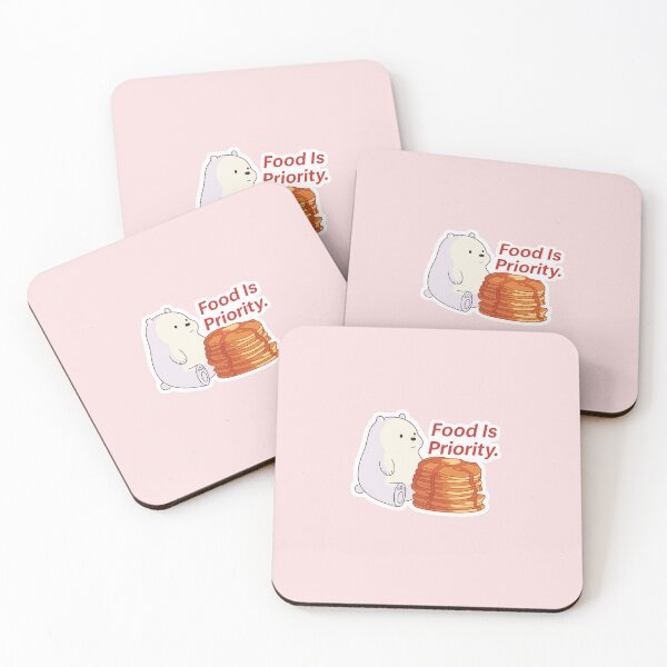 Item preview, Cute Bear with Pancakes Sticker – Food Is Priority Quote designed and sold by Doodle Drift .