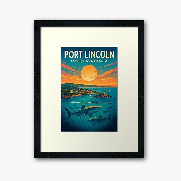 Item preview, Sunset and Great White Sharks near Port Lincoln, South Australia designed and sold by Places On Earth.