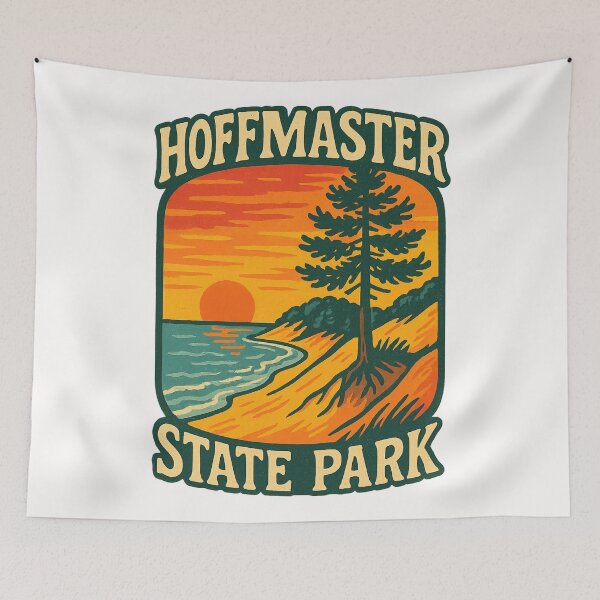 Item preview, Sunset over Hoffmaster State Park Dunes and Shoreline designed and sold by Places On Earth.