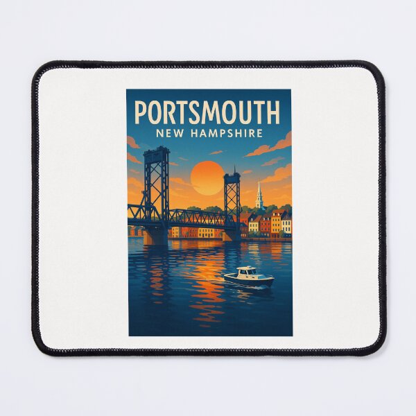 Item preview, Memorial Bridge and Sunset in Portsmouth, New Hampshire designed and sold by Places On Earth.