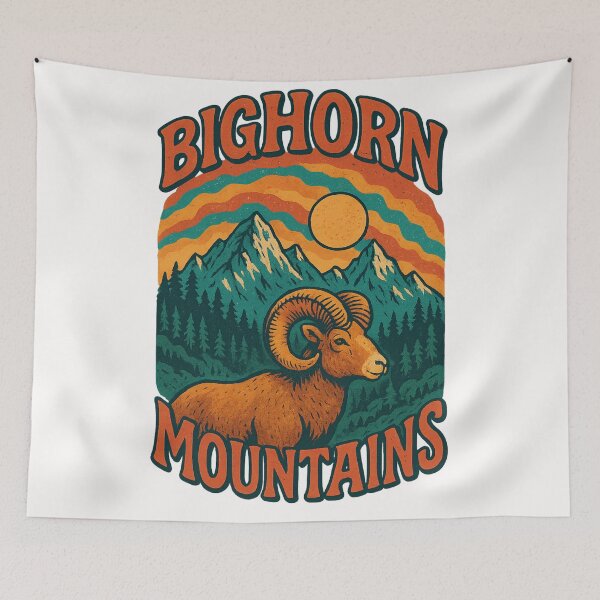 Item preview, Bighorn Mountains Sunset and Bighorn Sheep, Wyoming designed and sold by Places On Earth.