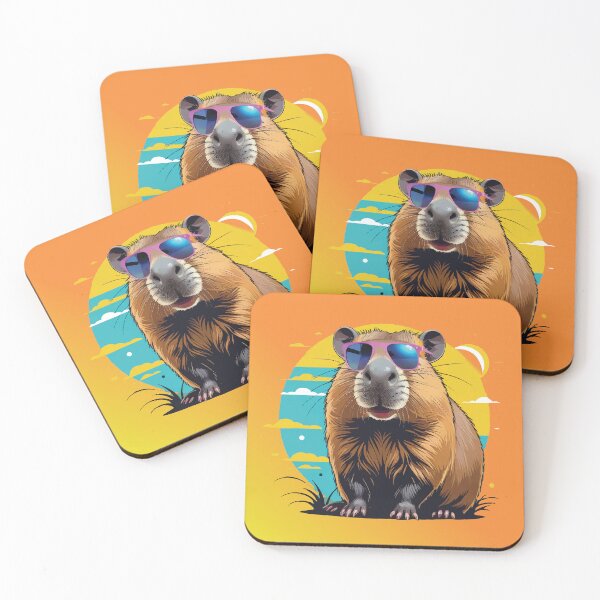Item preview, An 80s capybara in the sun designed and sold by ChiliPics.