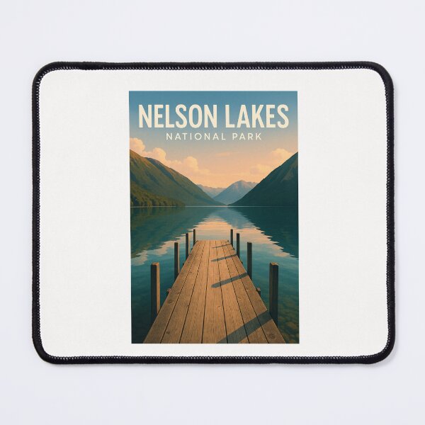 Item preview, Nelson Lakes National Park – Quiet Dock and Mountain Reflections designed and sold by Places On Earth.
