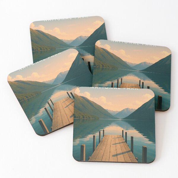 Item preview, Nelson Lakes National Park – Quiet Dock and Mountain Reflections designed and sold by Places On Earth.