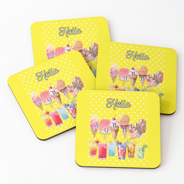 Item preview, Hello Summer, ice cream and cold drinks. designed and sold by InkVolt.