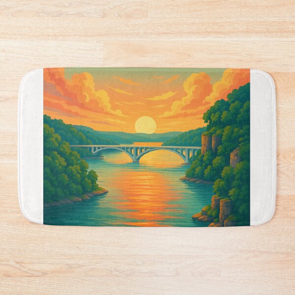 Item preview, Lake of the Ozarks – Bridge Sunset Over Serene Waters designed and sold by Places On Earth.