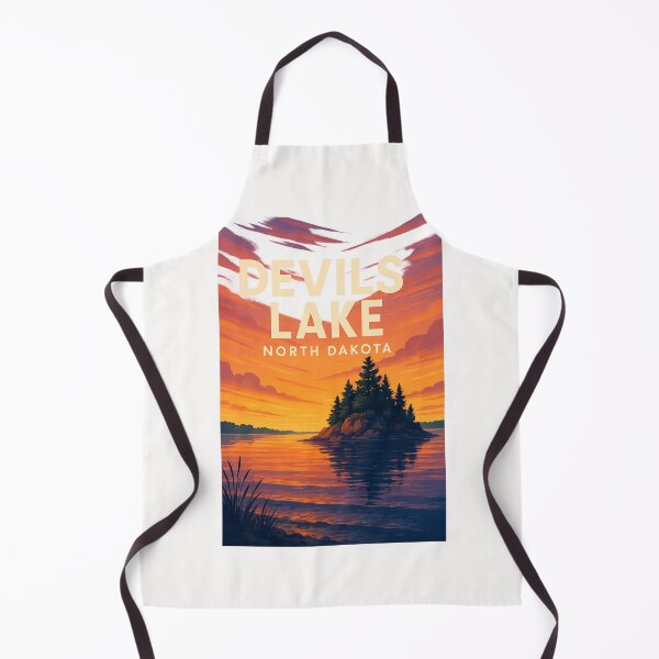Item preview, Devils Lake North Dakota – Sunset Over Island Shoreline designed and sold by Places On Earth.