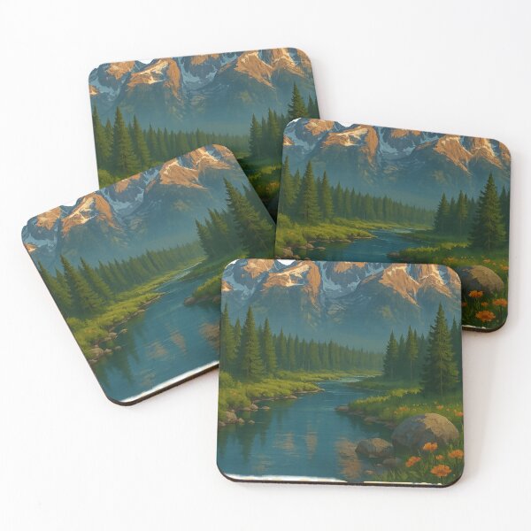 Item preview, Bridger–Teton National Forest – Alpine River and Mountain Peaks designed and sold by Aryabek.
