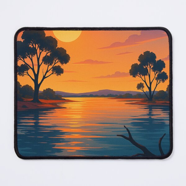 Item preview, Lake Barlee – Sunset Silhouette in Inland Western Australia designed and sold by Aryabek.