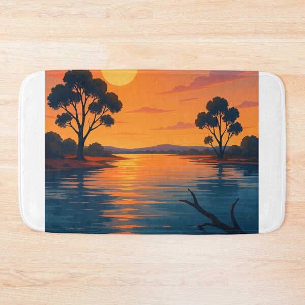 Item preview, Lake Barlee – Sunset Silhouette in Inland Western Australia designed and sold by Aryabek.