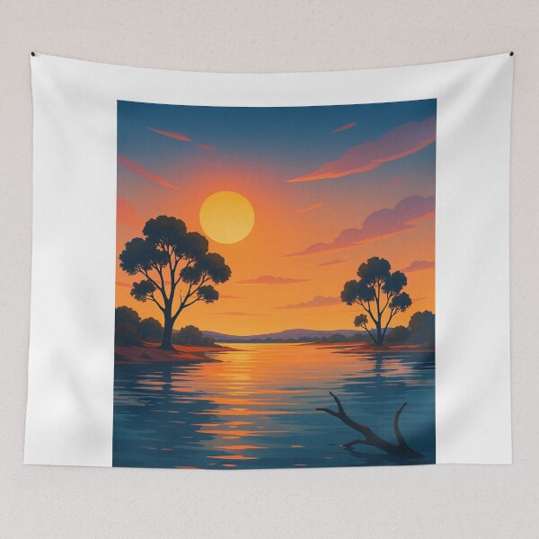 Item preview, Lake Barlee – Sunset Silhouette in Inland Western Australia designed and sold by Aryabek.