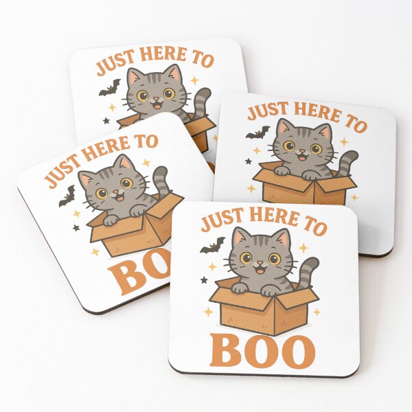 Item preview, Just Here to BOO – Halloween Cat in a Box designed and sold by Rothnaric.