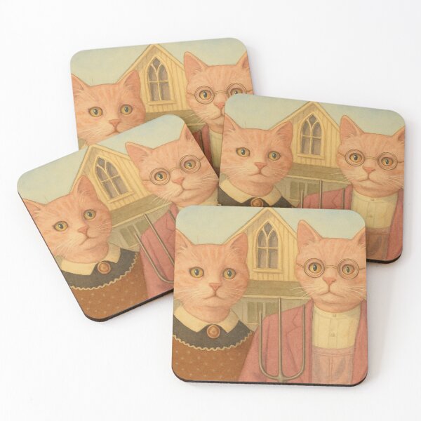 Item preview, American Gothic, funny cats designed and sold by Mauswohn.