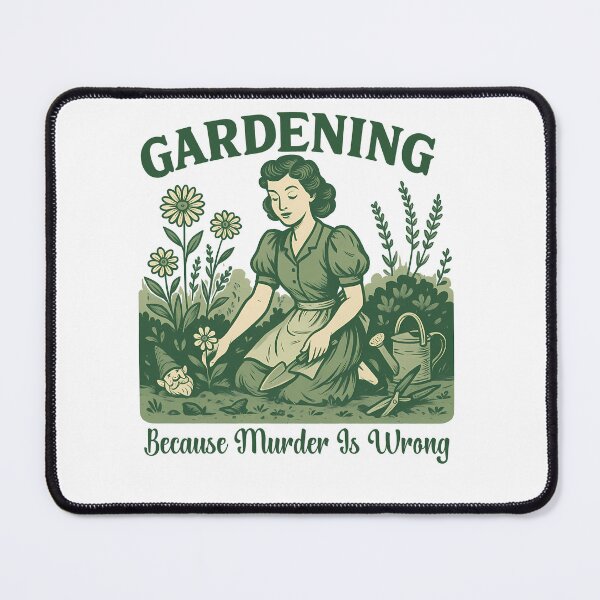Item preview, Gardening Because Murder Is Wrong – Funny Retro Plant Lover designed and sold by ElCrocodel.