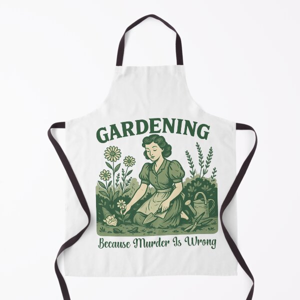 Item preview, Gardening Because Murder Is Wrong – Funny Retro Plant Lover designed and sold by ElCrocodel.