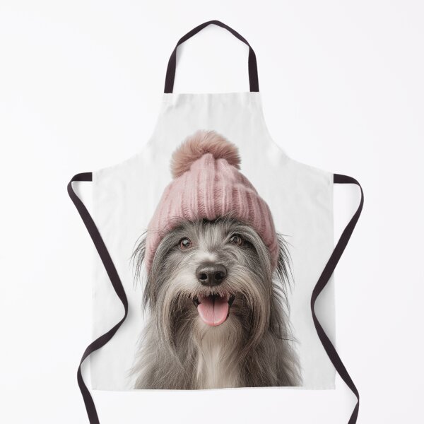 Item preview, Cozy Skye Terrier dog Wearing Pink Winter Hat Trendy Animal Fashion Artwork designed and sold by LazyOwlStore.