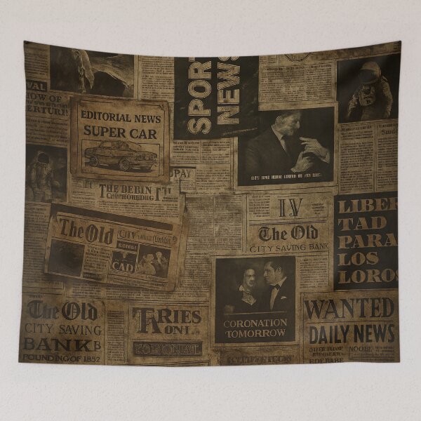 Item preview, Vintage Newspaper Collage designed and sold by Kaleidoscope Print.