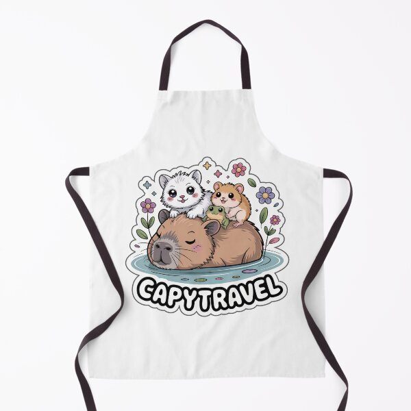Item preview, CapyTravel – Cute Chibi Capybara Swimming with Animal Friends Sticker | Kawaii Travel Animal Art designed and sold by Nuist25.