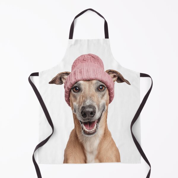 Item preview, Cozy Sloughi dog Wearing Pink Winter Hat Trendy Animal Fashion Artwork designed and sold by LazyOwlStore.