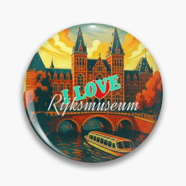 Item preview, AMSTERDAM - RIKSMUSEUM Vintage Greeting Poster Art designed and sold by Earth Celebration Designs.
