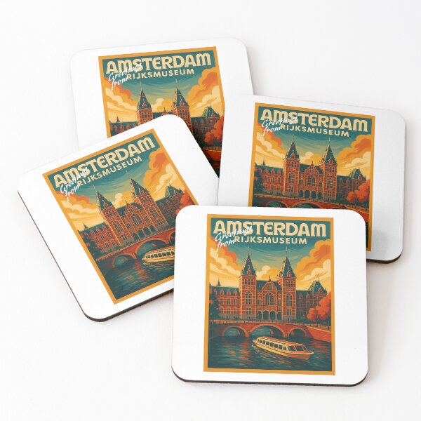 Item preview, AMSTERDAM - RIKSMUSEUM Vintage Greeting Poster Art designed and sold by Earth Celebration Designs.