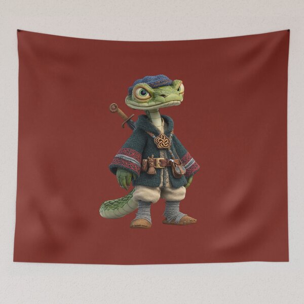 Item preview, Title: Pathfinding Lizard Warrior designed and sold by MYTHIC PEEL STICKERS.