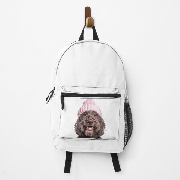 Item preview, Cozy Spinone Italiano dog Wearing Pink Winter Hat Trendy Animal Fashion Artwork designed and sold by LazyOwlStore.