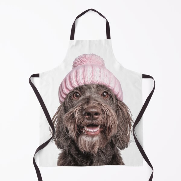 Item preview, Cozy Spinone Italiano dog Wearing Pink Winter Hat Trendy Animal Fashion Artwork designed and sold by LazyOwlStore.