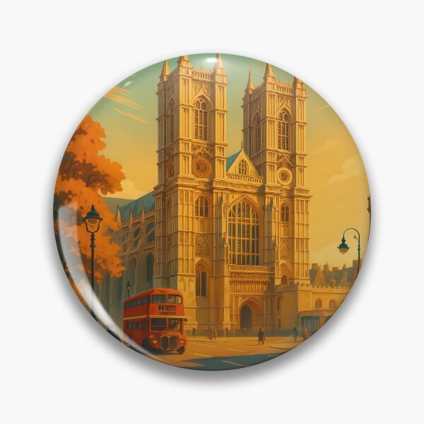 Item preview, Westminster Abbey, London, England – Retro Vintage Travel Art designed and sold by Earth Celebration Designs.