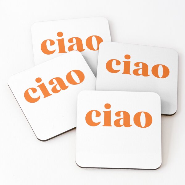Item preview, "Ciao" in bold orange – minimalist greeting designed and sold by Happy Heart Studio.