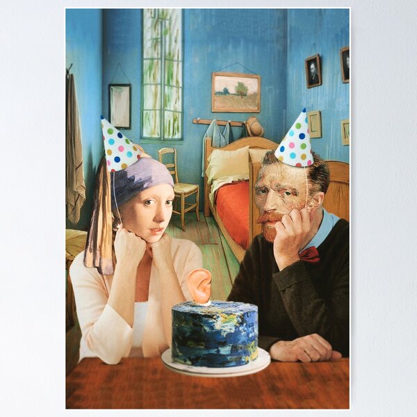 Item preview, Vincent Van Gogh Birthday Cake Artist Party Funny Painting designed and sold by Under-TheTable.