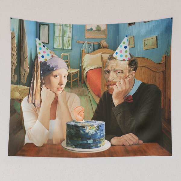 Item preview, Vincent Van Gogh Birthday Cake Artist Party Funny Painting designed and sold by Under-TheTable.