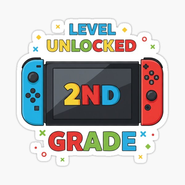 Aperçu de l'œuvre Niveau déverrouillé 2e année Gamer Retour à l'école Enfants créée et vendue par Alex Songs.
