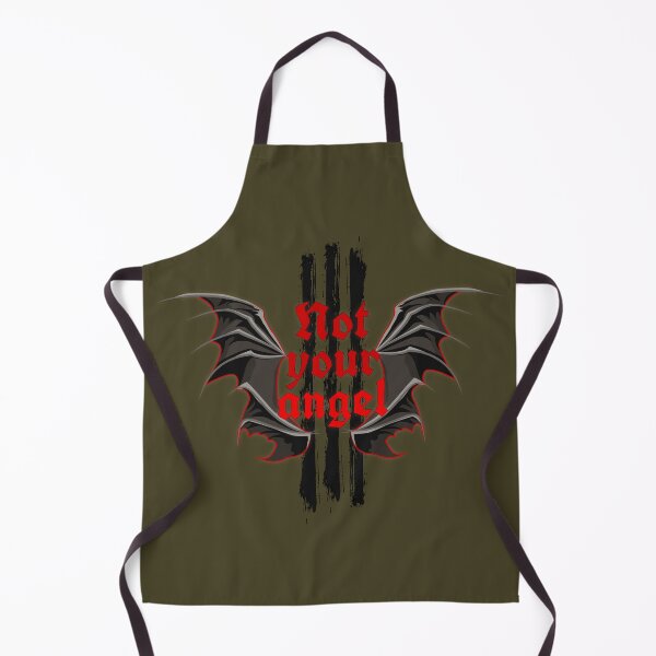 Item preview, Not Your Angel – Gothic Blackletter Quote, Dark Fantasy Bat Wings, Gold Typography on Brown Vintage Grunge Background designed and sold by Molnarisa.