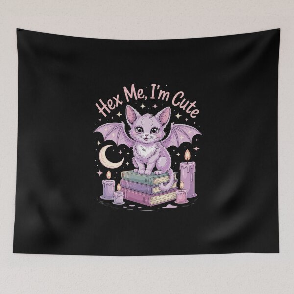 Item preview, Cute Gothic Witchy Cat Art – Hex Me I’m Cute Magic Aesthetic designed and sold by love3617.