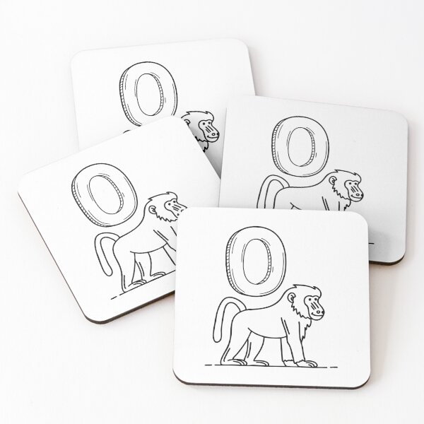 Item preview, An illustration of letter O stand for Olive baboon beside it designed and sold by rasagamastore.