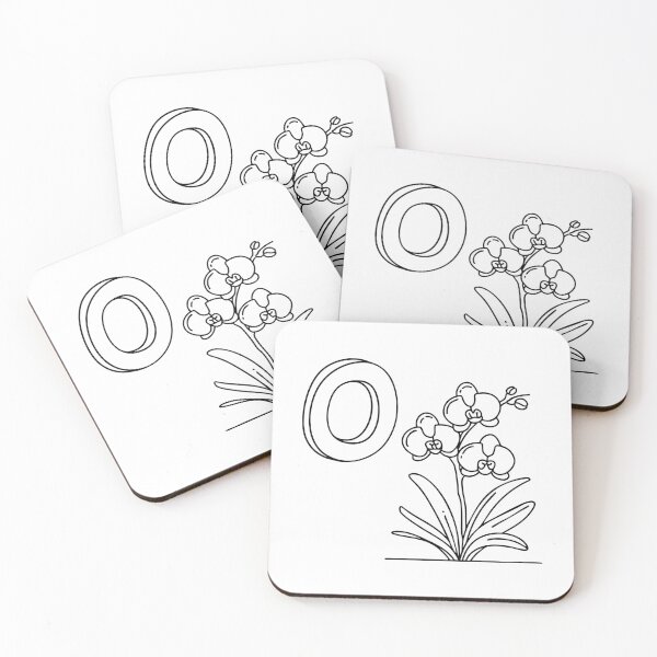 Item preview, An illustration of letter O stand for Orchid beside it designed and sold by rasagamastore.