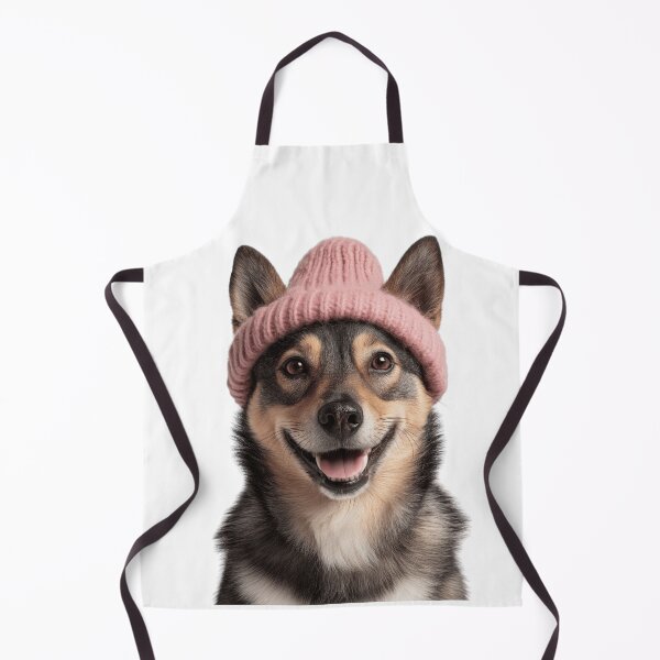 Item preview, Cozy Swedish Vallhund dog Wearing Pink Winter Hat Trendy Animal Fashion Artwork designed and sold by LazyOwlStore.