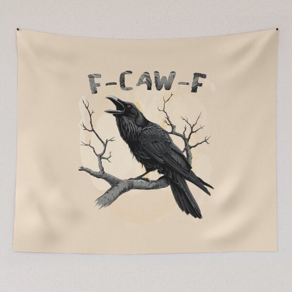 Item preview, F-Caw-F Funny Raven Pun – Gothic Crow Humor designed and sold by Aredbox.