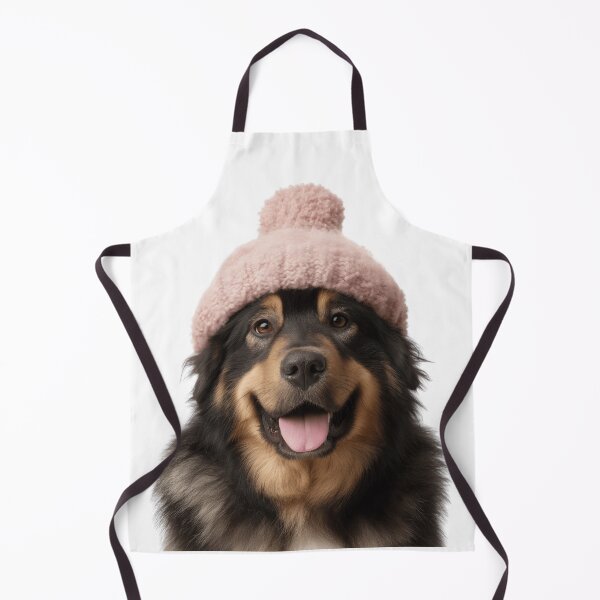 Item preview, Cozy Tibetan Mastiff dog Wearing Pink Winter Hat Trendy Animal Fashion Artwork designed and sold by LazyOwlStore.