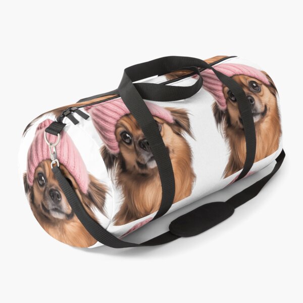 Item preview, Cozy Tibetan Spaniel dog Wearing Pink Winter Hat Trendy Animal Fashion Artwork designed and sold by LazyOwlStore.