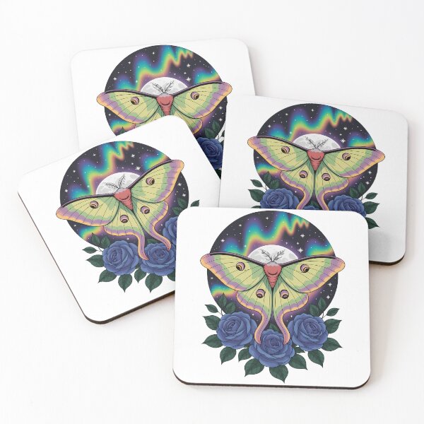 Item preview, Luna Moth Aurora Moon Floral Cosmic Night designed and sold by Parkerzz.