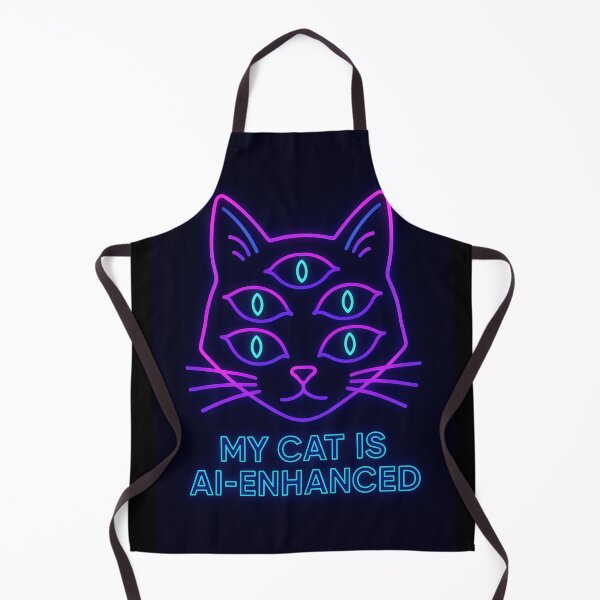 Item preview, My Cat Is AI-Enhanced – Funny Cyber Cat Neon Design designed and sold by GokuCreative .