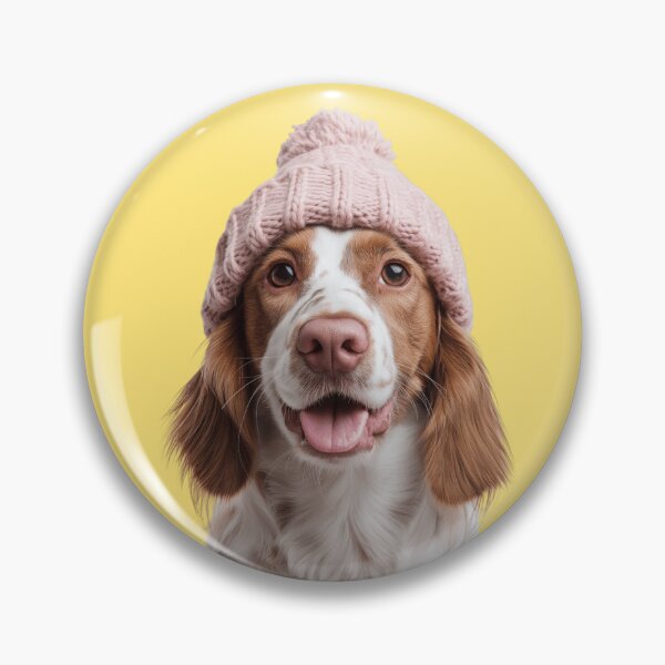 Item preview, Cozy Welsh Springer Spaniel dog Wearing Pink Winter Hat Trendy Animal Fashion Artwork designed and sold by LazyOwlStore.