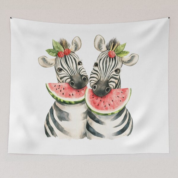 Item preview, Cute Zebra Twins with Watermelons – Gift for Twin Kids designed and sold by LizaRancel.