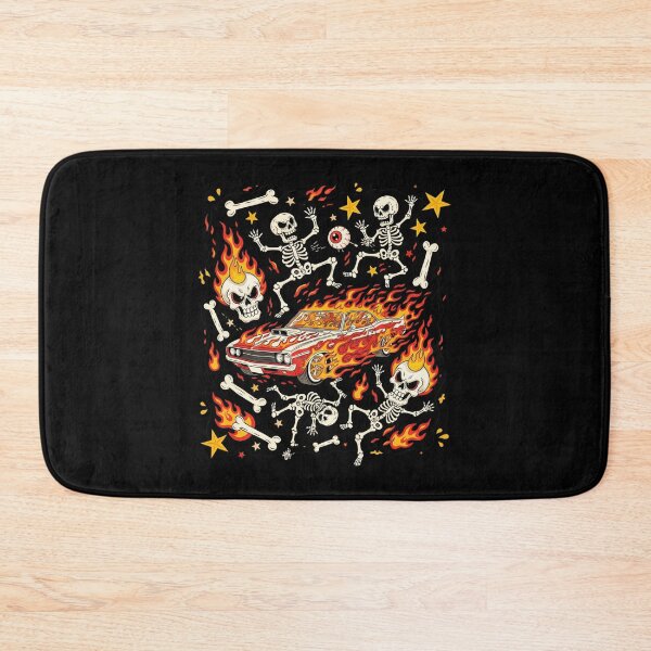 Item preview, Skeleton Car Inferno Hot Rod Chaos with Burning Bones designed and sold by Alex Songs.