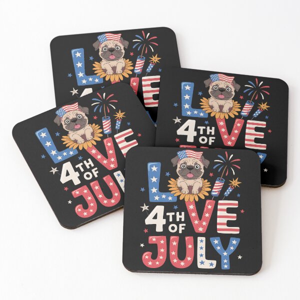 Item preview, Funny Love Pug USA Flag Patriotic 4th Of July designed and sold by BakeryDozen.