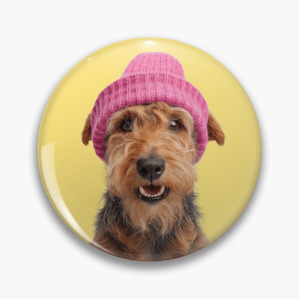 Item preview, Cozy Welsh Terrier dog Wearing Pink Winter Hat Trendy Animal Fashion Artwork designed and sold by LazyOwlStore.