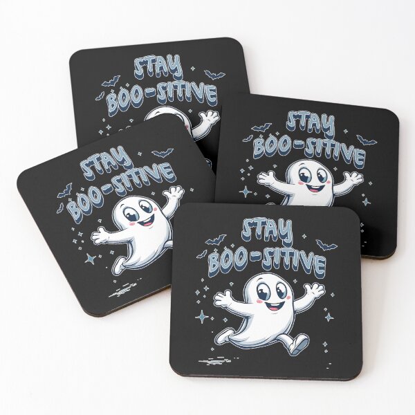 Item preview, STAY BOO-SITIVE - SPOOKY HALLOWEEN SMILY GHOST designed and sold by justyna-s28.