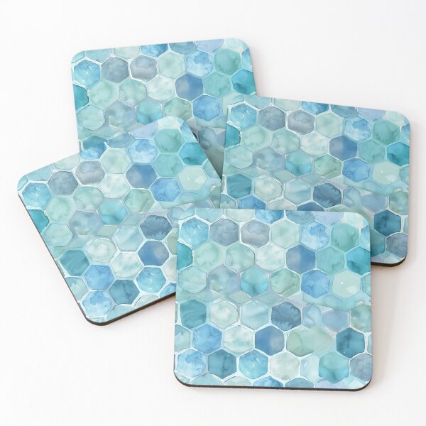 Item preview, Abstract honeycomb mosaic turquoise designed and sold by Letteraddicted.